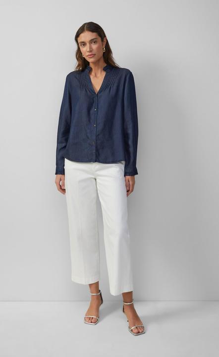 Immagine prodotto S.Oliver Bluse Leichte Bluse aus Lyocell-Denim mit Rüschen und Biesen (34)