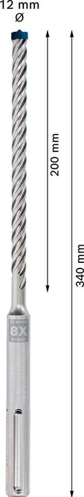 Produktbild Bosch Professional Zubehör EXPERT SDS max-8X Hammerbohrer, 12 x 200 x 340 mm (12 Millimeter)
