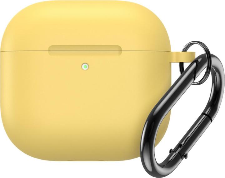 Hurtel Silicone Case for Airpods 4 with Carabiner - Yellow (Kopfhörer Hülle)
