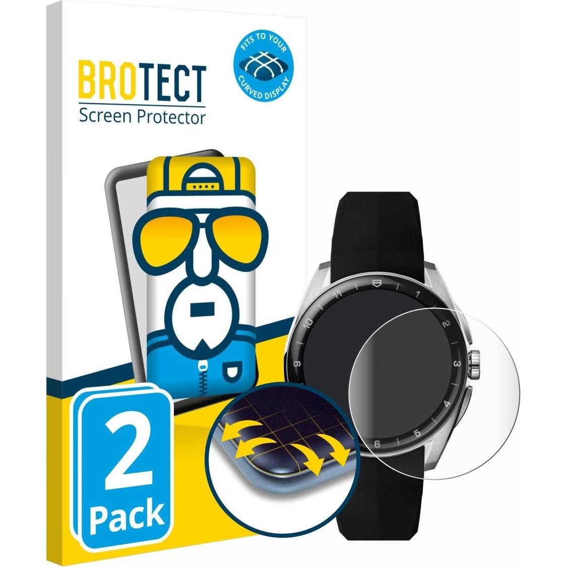 BROTECT Full-Screen Pellicola, Pellicola protettiva per smartwatch, Trasparente