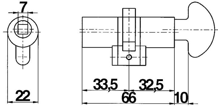 Actual product image Mega Rotary knob cylinder (Profile double cylinder, Rotary knob cylinder)
