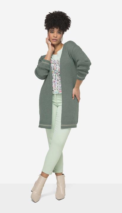 Produktbild Miamoda Strickjacke, Glitzer-Bündchen, offene Form, Langarm (40)