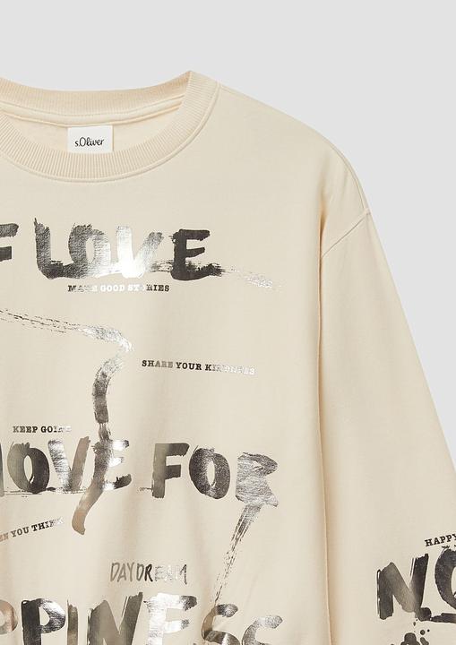 Produktbild s.Oliver Sweatshirt Kuscheliges Oversize Sweatshirt mit Folienprint (146, 152)