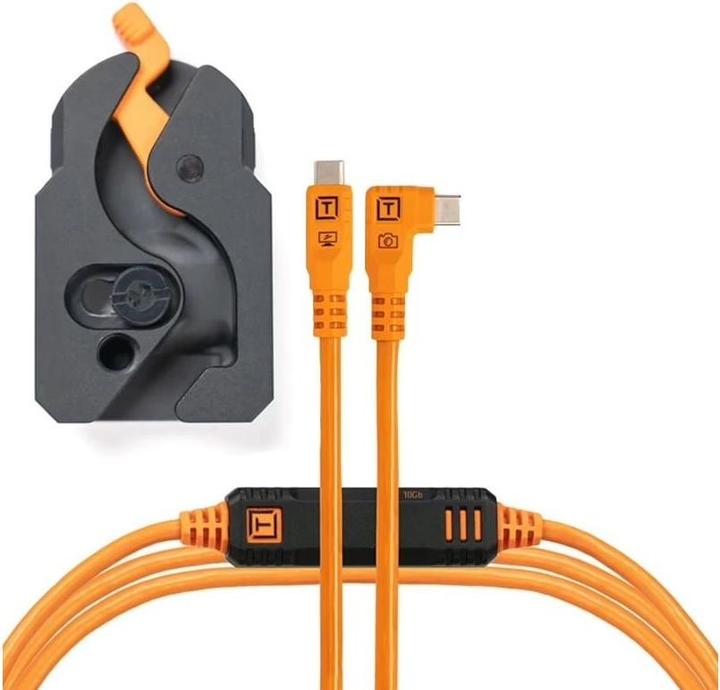 Actual product image Tether Tools LeverLock&Cable Kit Optima 10G rechts orange 4,6m (4.60 m, USB 3.2 Gen 2)