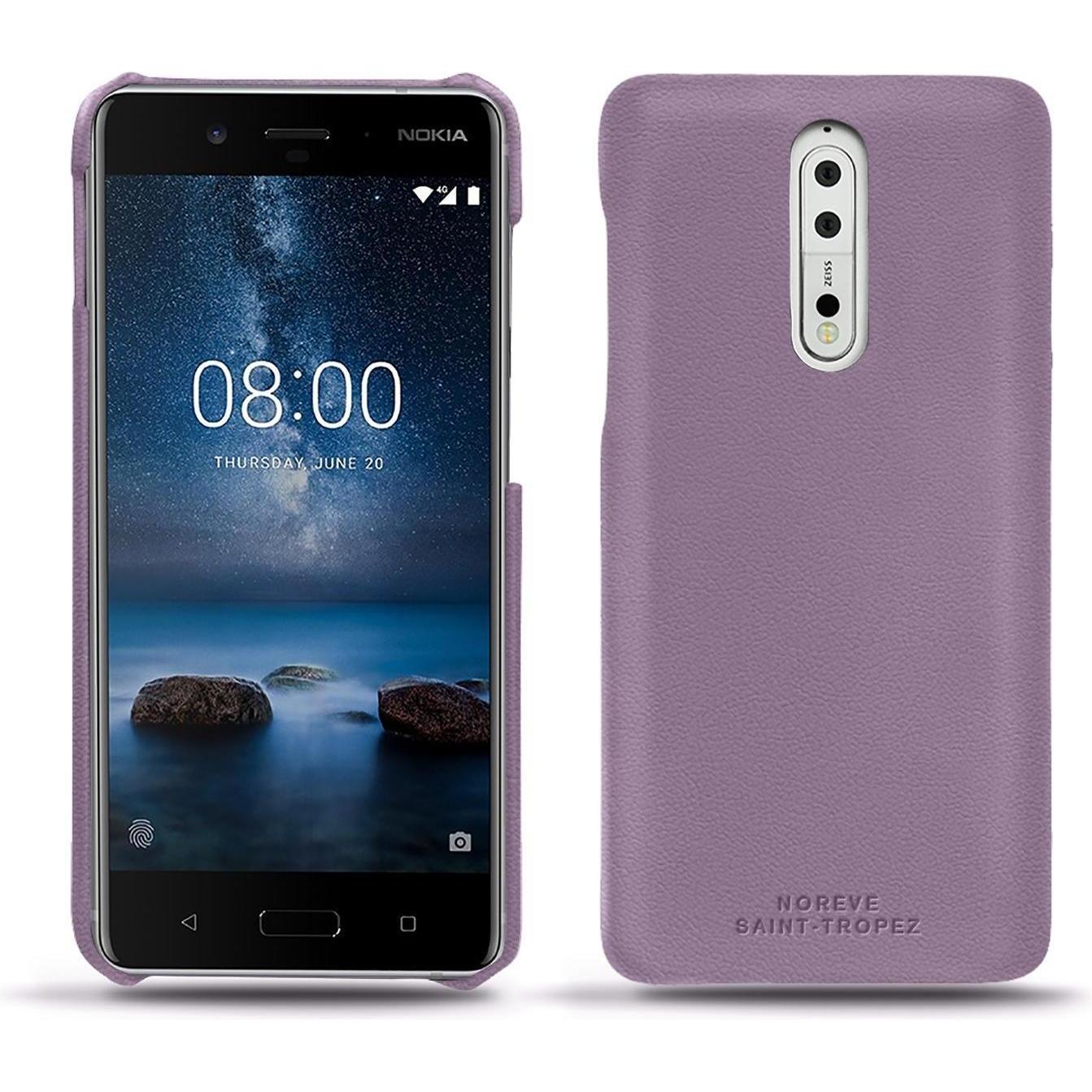 Noreve Lederschutzhülle (Nokia 8), Smartphone Hülle, Violett