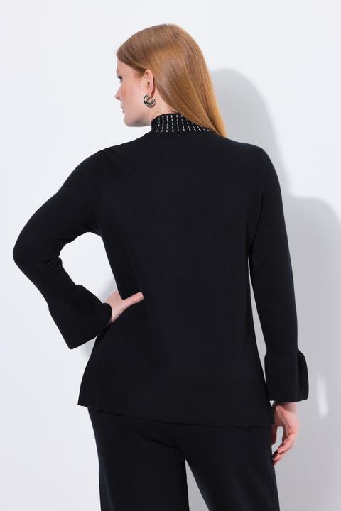 Produktbild Ulla Popken Pullover, Volantärmel, Stehkragen, Langarm (54)