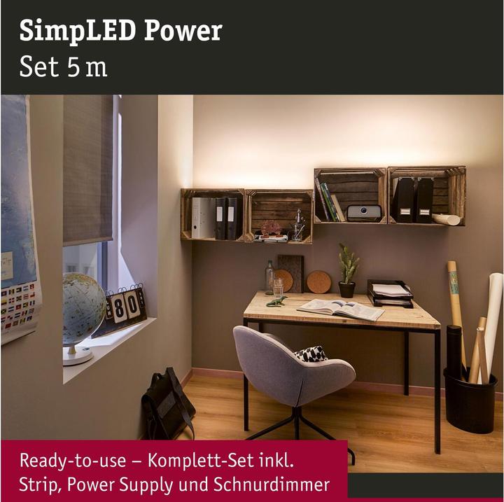 Image du produit Paulmann Bande LED Puissance simplifiée (Blanc neutre, 500 cm, Intérieur)