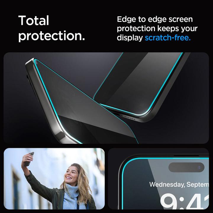 Produktbild Spigen EZ Fit GLAS.tR Privacy (1 Stück, Apple iPhone 15 Pro Max)