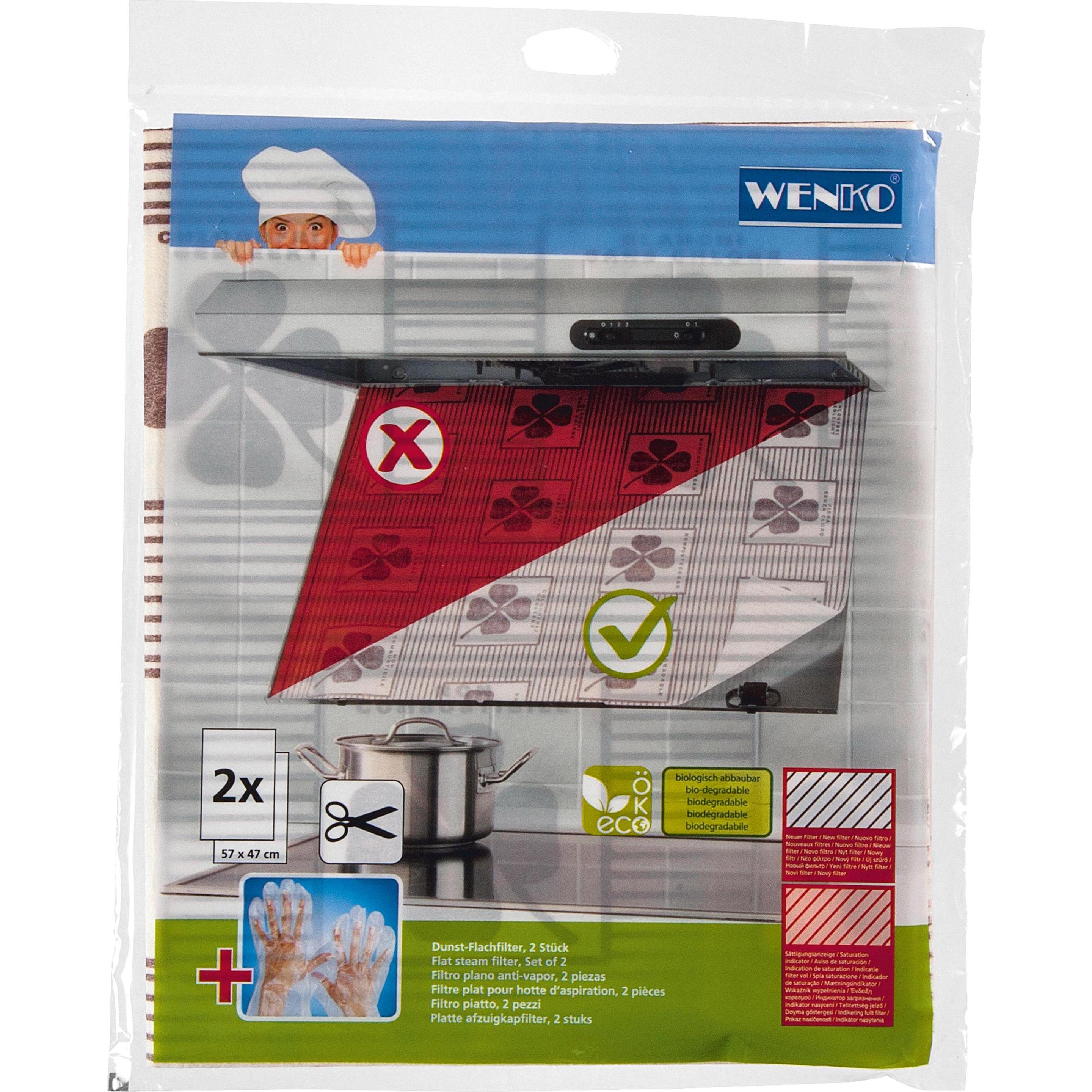 Wenko Flachfilter für Dunstabzugshaube 57x47cm 2Stück, Zubehör Kochen + Backen