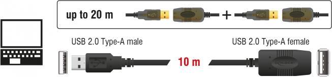 Productafbeelding Delock USB kabel verlenging (10 m, USB 2.0)