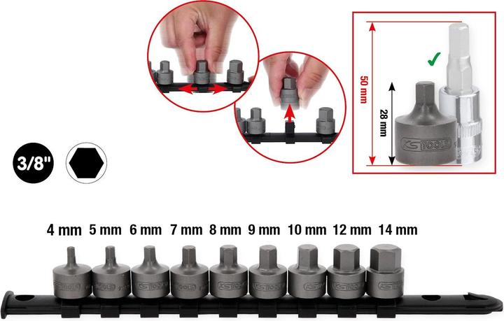 Produktbild KS Tools 917.4000 (14 mm, 8 mm, 10  mm, 4 mm, 11 mm, 7 mm, 12 mm, 13 mm, 6 mm, 9 mm, 5 mm)