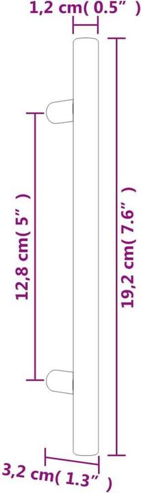 Image du produit vidaXL Poignées de meubles 20 pcs. noir 128 mm acier inoxydable,couleur