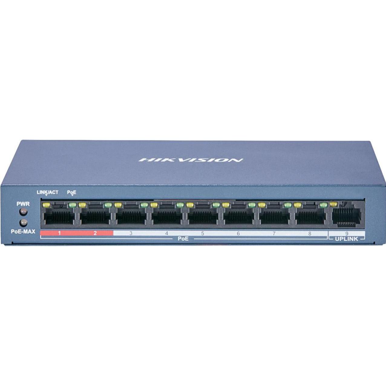 Thumbnail - Hikvision DS-3E0109P-E/M(B) (9 Ports), Netzwerk Switch, Blau