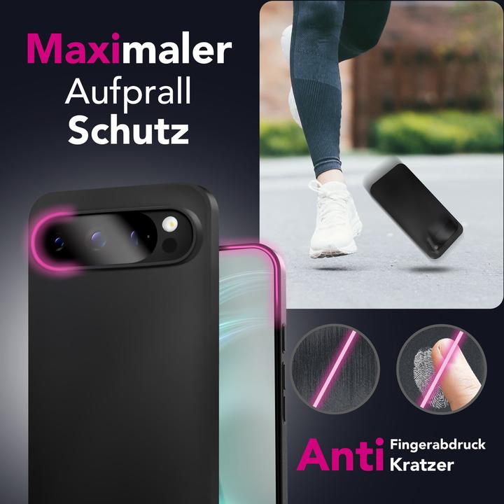 Produktbild Nalia Strider - Tiefschwarze 1,28mm Dünne Silikonhülle mit integrierten Tasten-Kappen - Ultra-Slim Cover (Google Pixel 9 Pro)