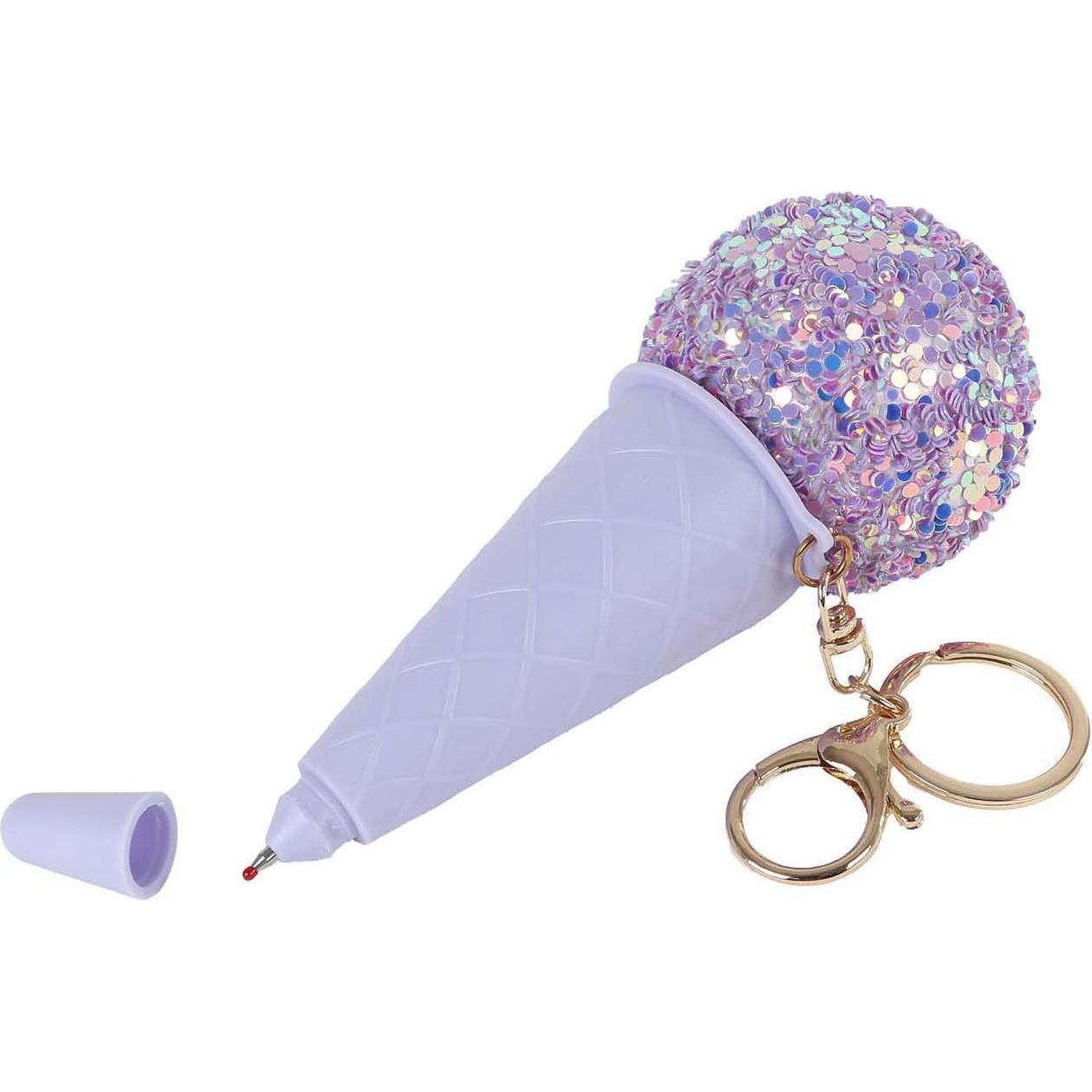 Hippo, Portachiavi, Glamour-Stift-Eiscreme am Schlüsselanhänger, Multicolore, Viola