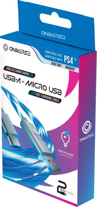 Produktbild Oniverse Micro Usb Charge Cable With Led, 2 Meters - White (2 m)