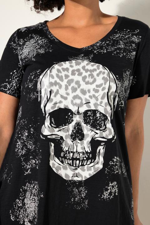 Produktbild Angel of Style T-Shirt, Leo-Totenkopf, V-Ausschnitt, Halbarm (52)