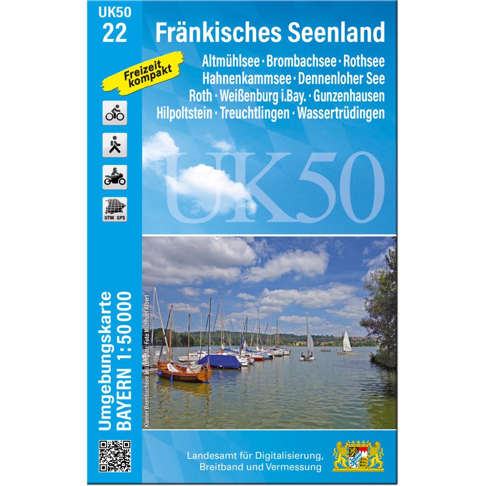 UK50-22 Fränkisches Seenland, Landkarte