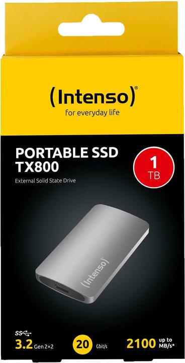 Produktbild Intenso SSD 1.0TB TX800 1.8" USB 3.2 Gen1 Anthracite (1 TB)
