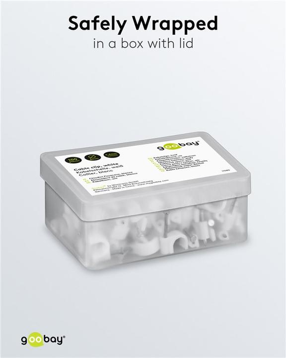 Actual product image Goobay Cable clamp, white max. cable diameter : 8.0 mm