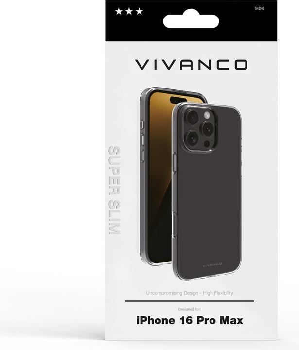 Immagine prodotto Vivanco Cover SUPER SLIM per iPhone 16 Pro Max, trasparente (Apple iPhone 16 Pro Max)
