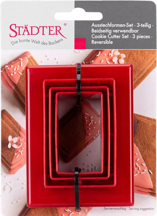 Actual product image Städter Cookie cutter set rectangle 5.0x3.0 cm - 9.5x7.0x4.0 cm