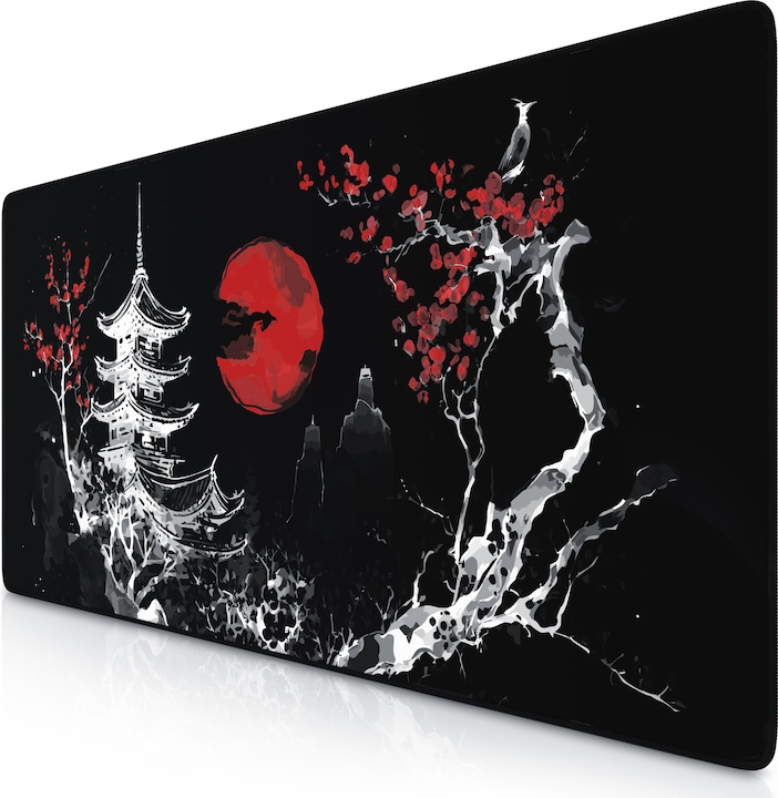 Actual product image Titanwolf Gaming Mauspad, 900 x 400mm XXL Speed Gaming Mausmatte, Mousepad Extragrosse Fläche, Japan Ink Black (XXL)