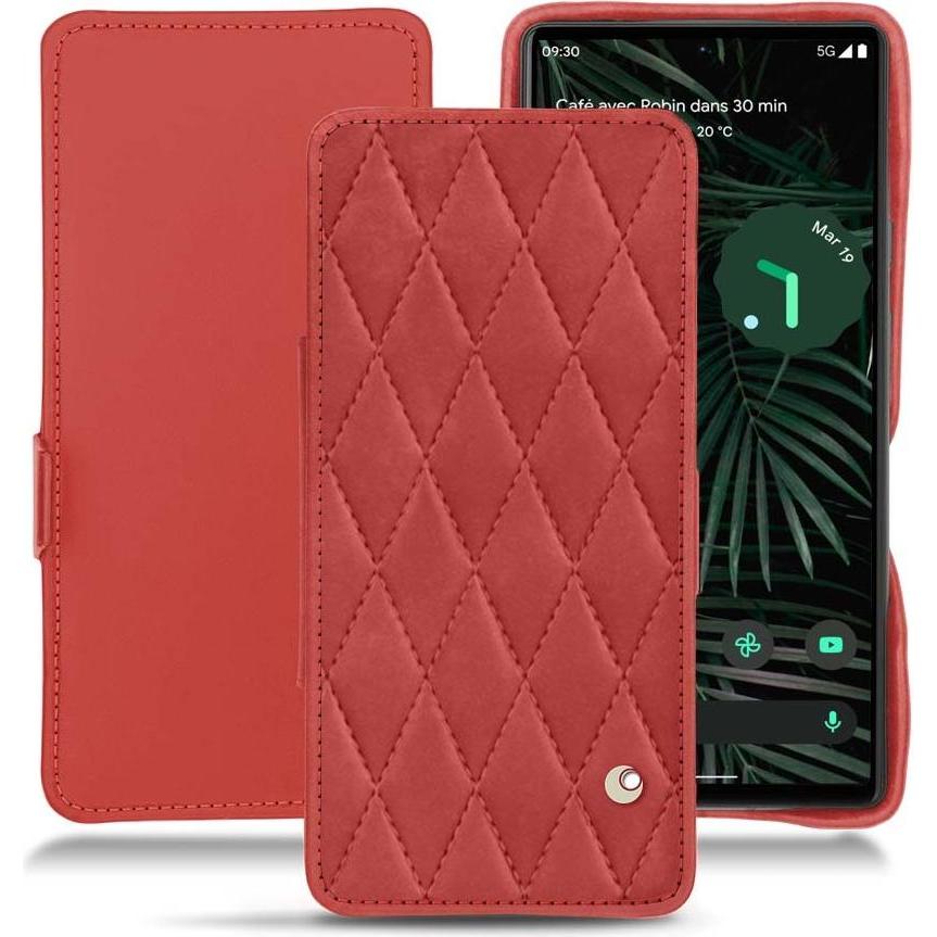 Noreve Lederschutzhülle horizontal (Google Pixel 6 Pro), Smartphone Hülle, Rot