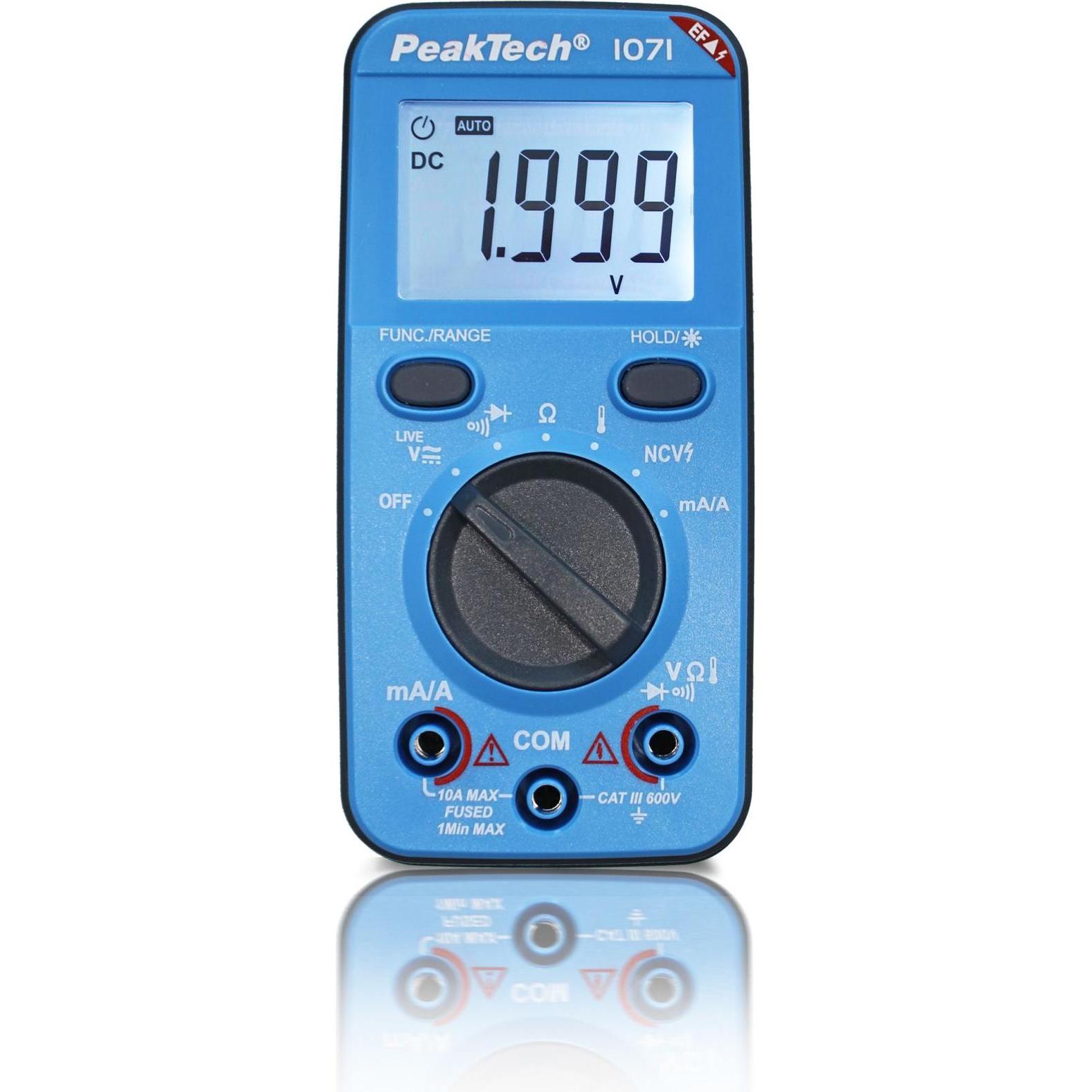 Peaktech, Multimetro, Multimeter, P 1071, 600 V AC/DC, NCV (CAT III 600V)