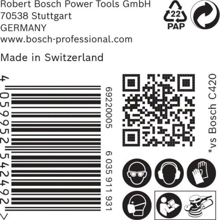 Actual product image Bosch Professional Zubehör Expert C470 Sandpaper with 8 holes for random orbital sander, 125 mm, G 100, 50 pcs. (100)