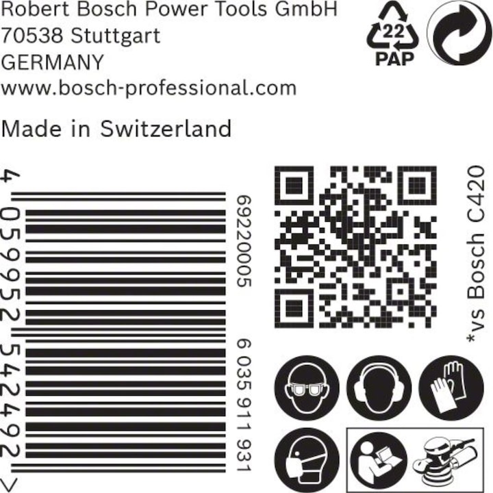 Produktbild Bosch Professional Zubehör EXPERT C470 Schleifpapier mit 8 Löchern für Exzenterschleifer, 125 mm, G 100, 50-tlg. (100)
