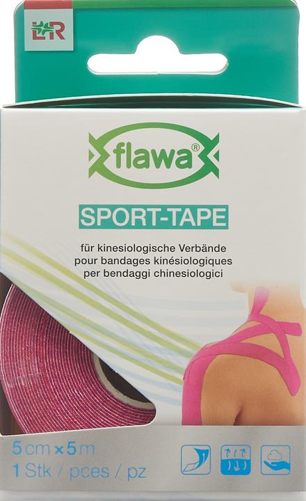 Actual product image Flawa Sports tape 5cmx5m pink (5 m)