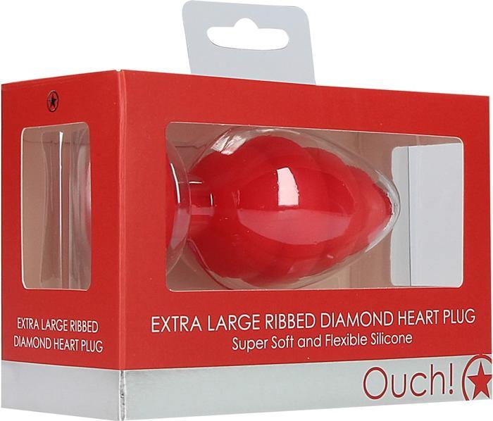 Produktbild Ouch! Extra Large Ribbed Diamond Heart Plug