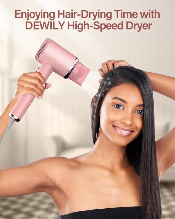 Immagine prodotto Dewily Asciugacapelli con diffusore magnetico, motore brushless 110000 rpm, 300 milioni ioni negativi