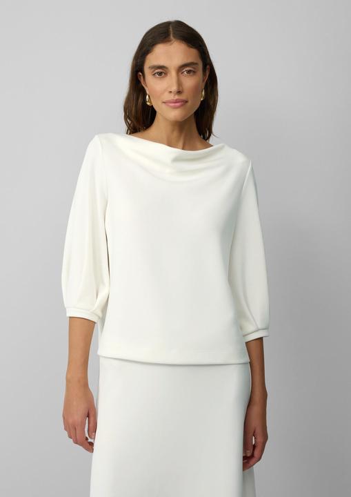 Produktbild s.Oliver Sweatshirt Loose-Fit-Shirt aus Interlockjersey mit Wasserfall-Ausschnitt (44)