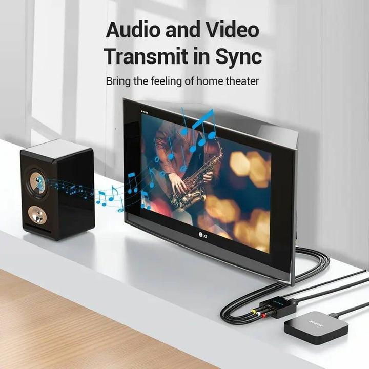 Actual product image Vention HDMI to RCA Converter Black Metal Type