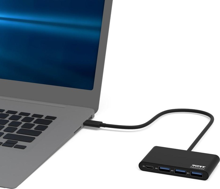 Actual product image Port Designs USB-C hub (USB-C, 3 Ports)