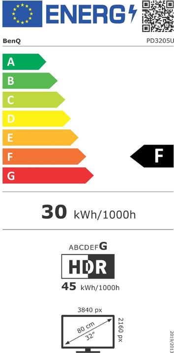 Energie-Label BenQ PD3205U (3840 x 2160 Pixel, 32")