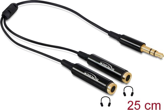 Produktbild Delock 3.5mm – 2x 3.5mm (0.25 m, AUX Kabel)