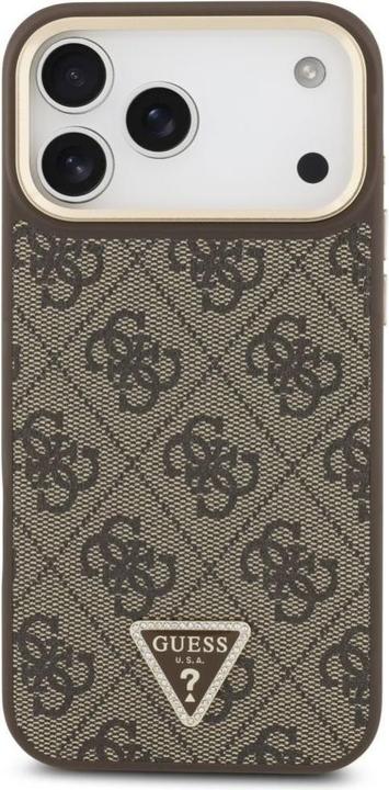 Produktbild Guess Case Magsafe 4G PU Leather Case With Triangle Logo And Gold Metal Camera Frame For iPhone 17 P (Apple iPhone 17 Pro Max)