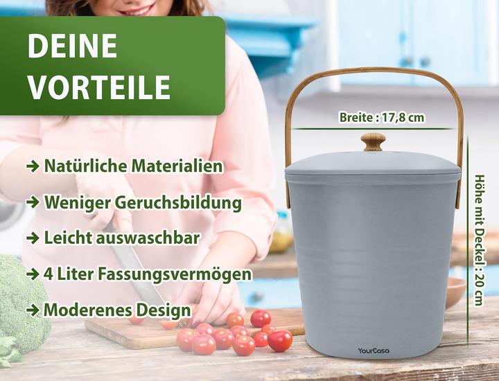 Produktbild YourCasa Geruchsdichter Komposteimer (4 l)