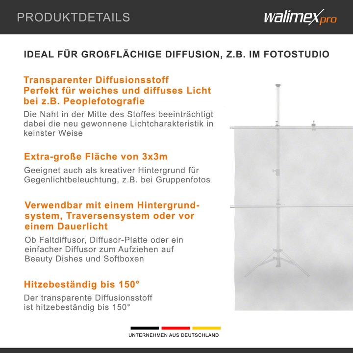 Produktbild Walimex Diffusorstoff (Diffusorkugel, 300 cm)