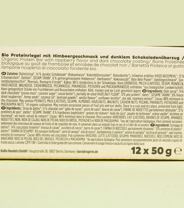 Actual product image KoRo Bio Proteinriegel (Raspberry, 12 pcs., 600 g)