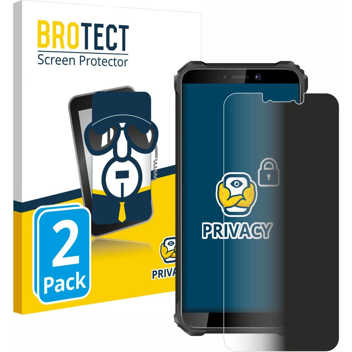 BROTECT Sichtschutzfolie Anti-Spy Privacy Folie Blaulicht-Schutz (2 Stück, Oukitel WP5 Pro), Smartphone Schutzfolie, Bla...