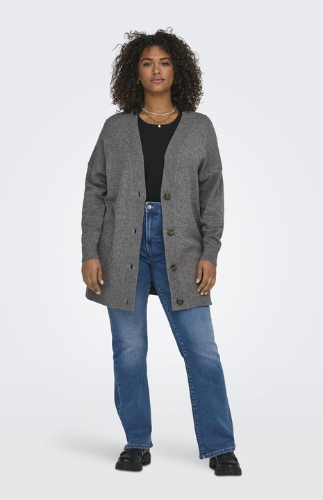 Actual product image Only Knit Fit V-neckline Curve Low shoulder cardigan Cardigan (M)