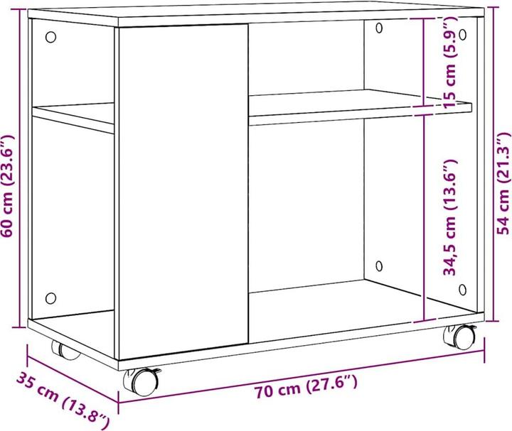 Image du produit vidaXL Beistelltisch (70 x 35 x 60 cm)