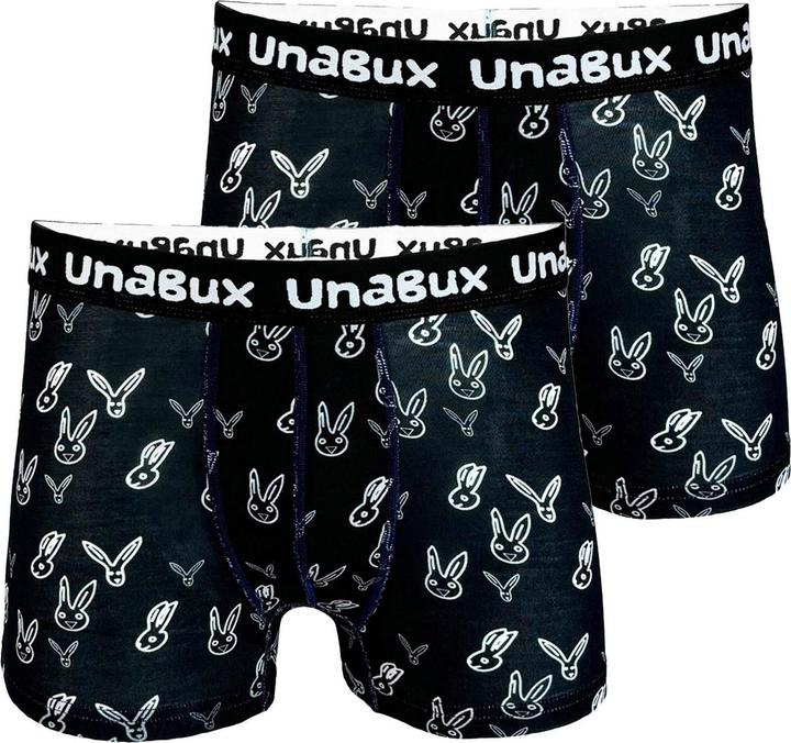 Produktbild Unabux Boxer BLACK WHITE RABBIT (XL, 2er Pack)
