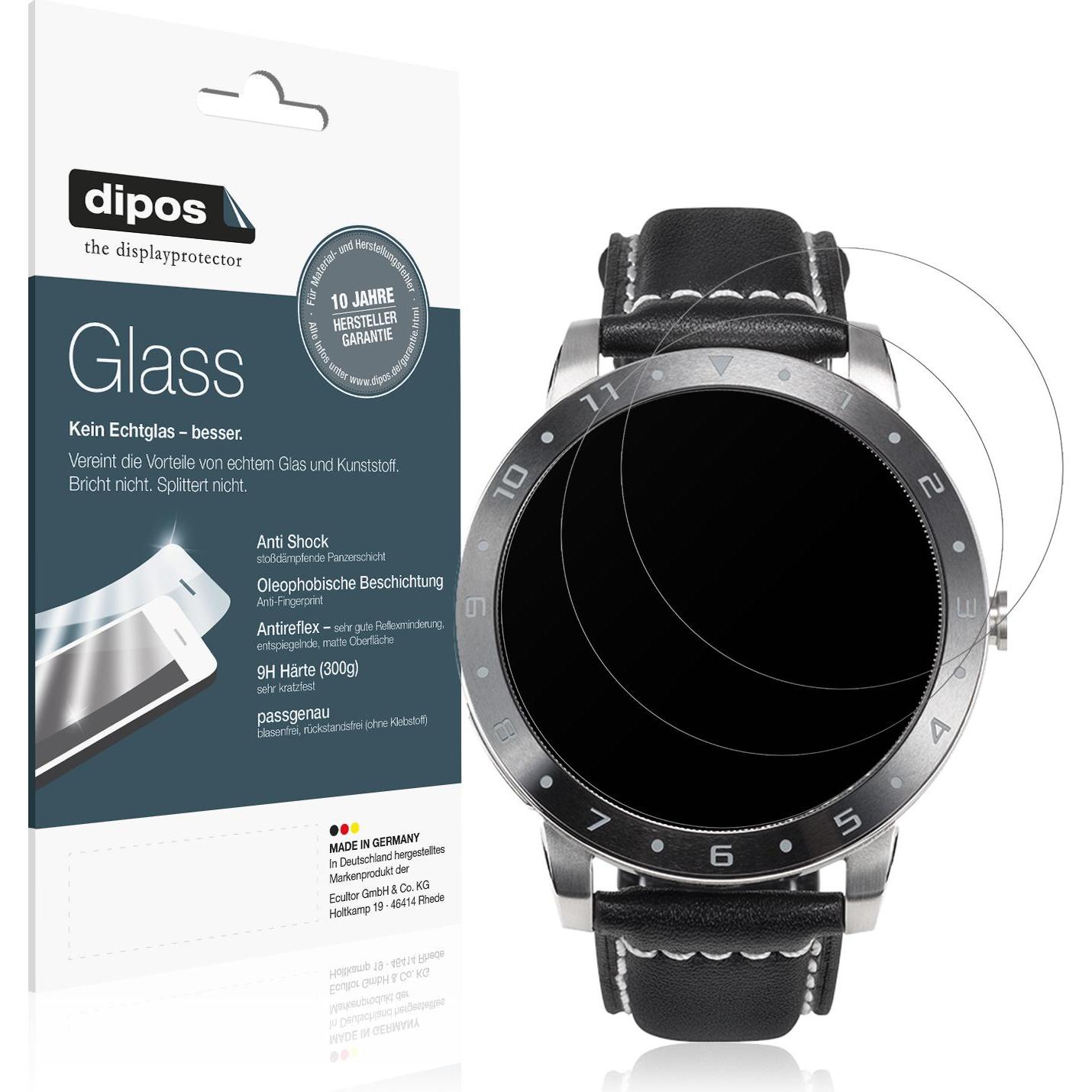 Dipos Anti-Shock Displayschutz Matt 9H, Smartwatch Schutzfolie, Transparent
