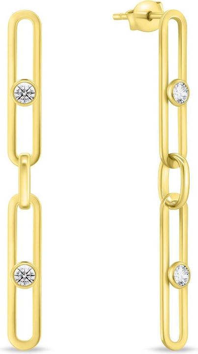Immagine prodotto Brilio Argento - Eleganti orecchini placcati in oro con zirconi EA1001Y