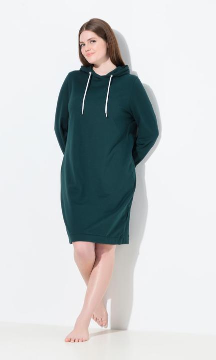Produktbild Ulla Popken Loungwear-Kleid, Kapuze, weich angeraut, Rippbündchen (50, 52)